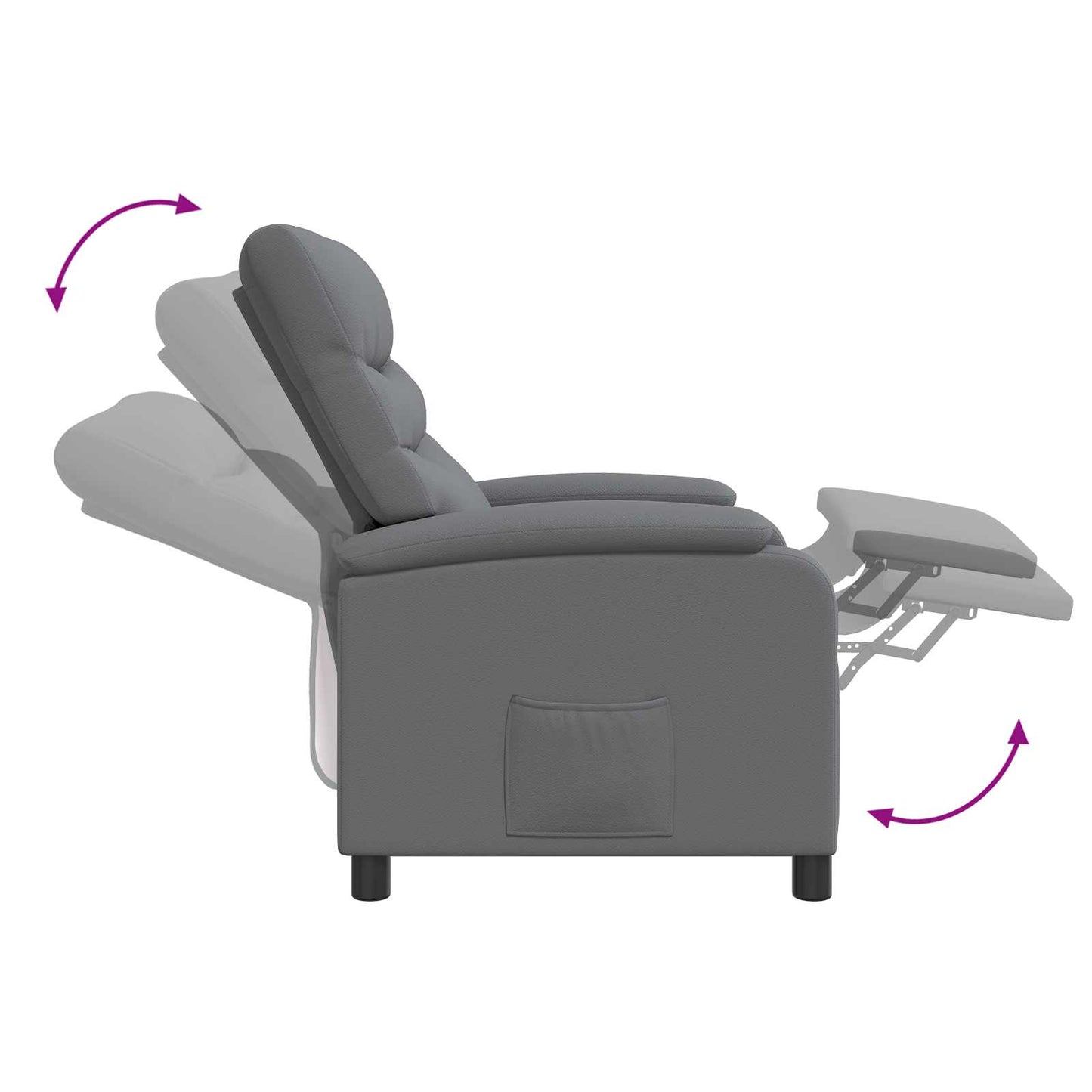 Relaxfauteuil Grijs Kunstleer