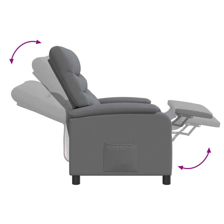 Relaxfauteuil Grijs Kunstleer