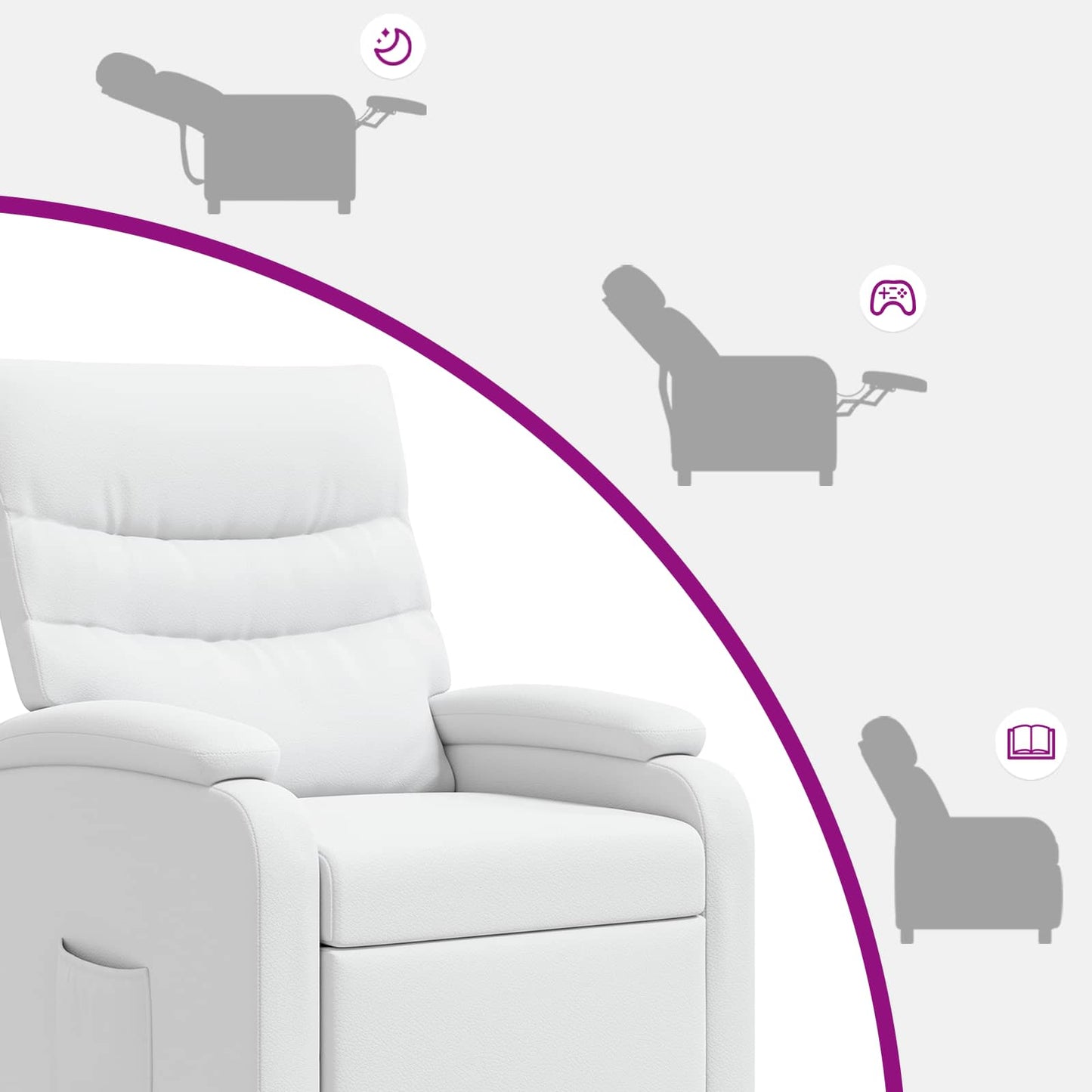 Relaxfauteuil Wit Kunstleer