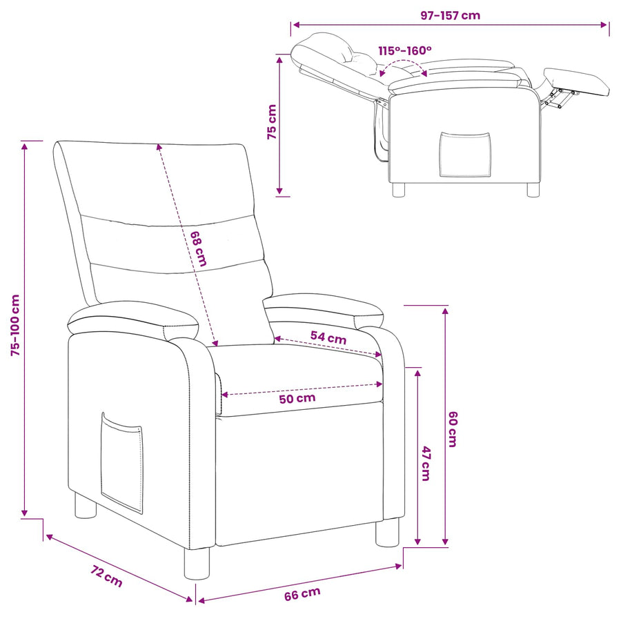 Relaxfauteuil Lichtgrijs Stof