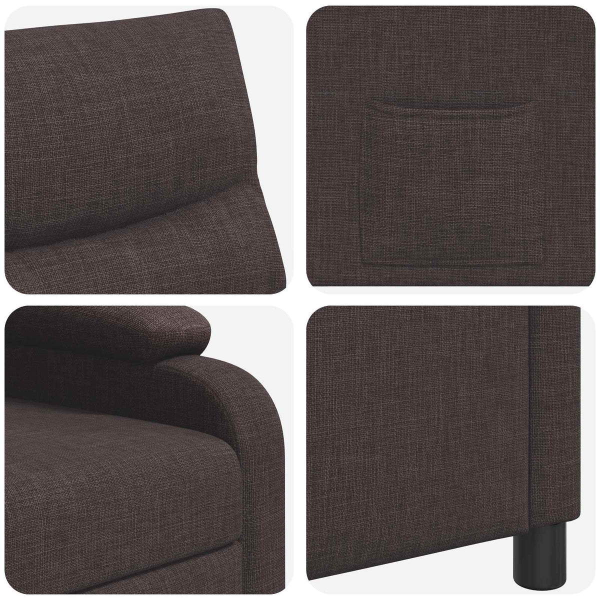 Relaxfauteuil Donkerbruin Stof