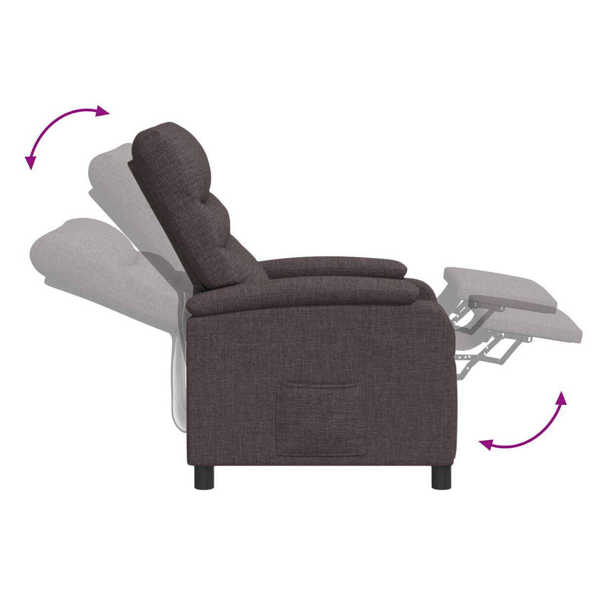 Relaxfauteuil Donkerbruin Stof