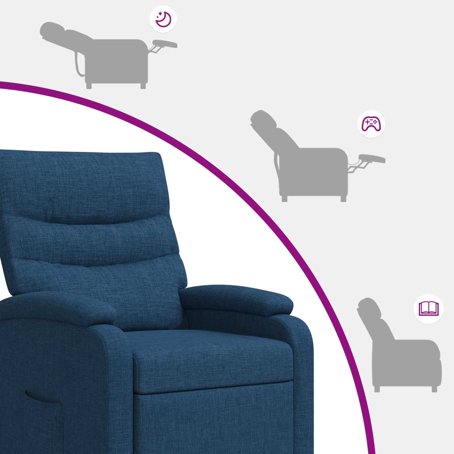 Relaxfauteuil Blauw Stof