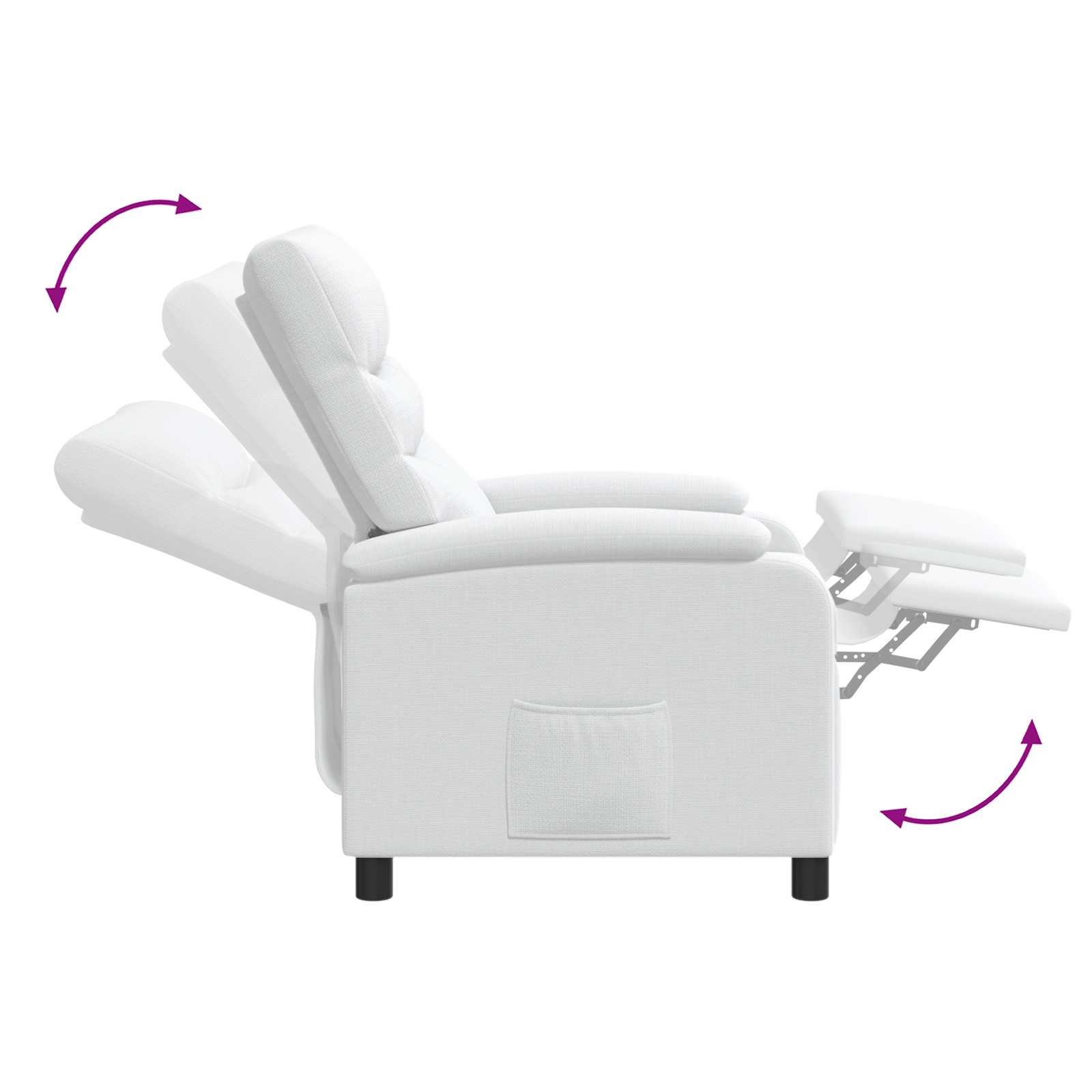 Relaxfauteuil Wit Stof