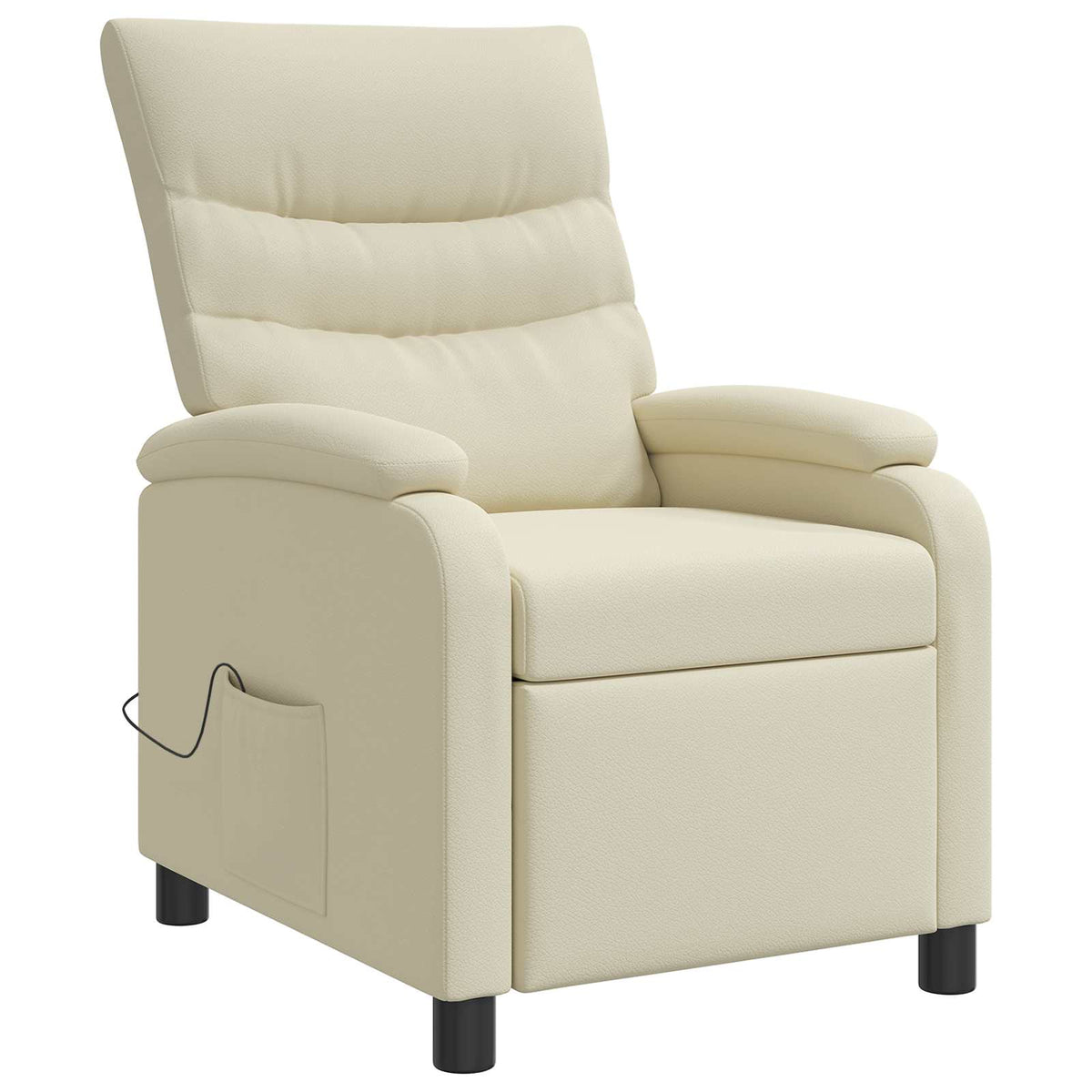 Massage Recliner Crèmekleurig Kunstleer