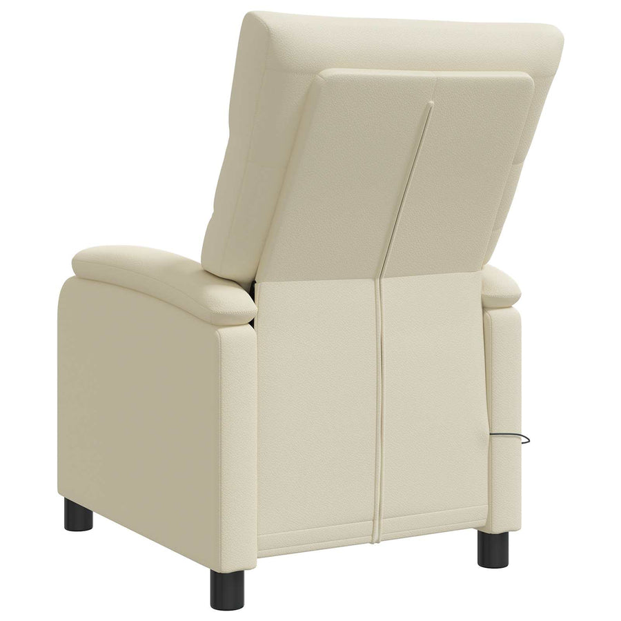 Massage Recliner Crèmekleurig Kunstleer