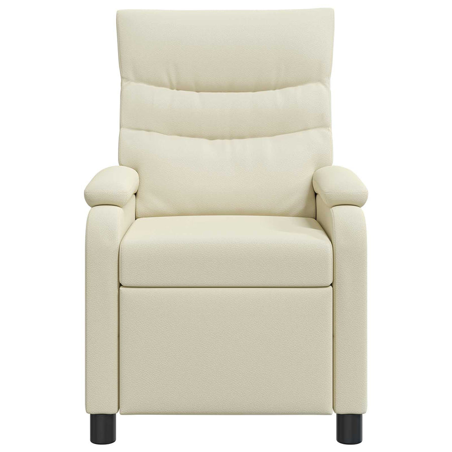 Massage Recliner Crèmekleurig Kunstleer