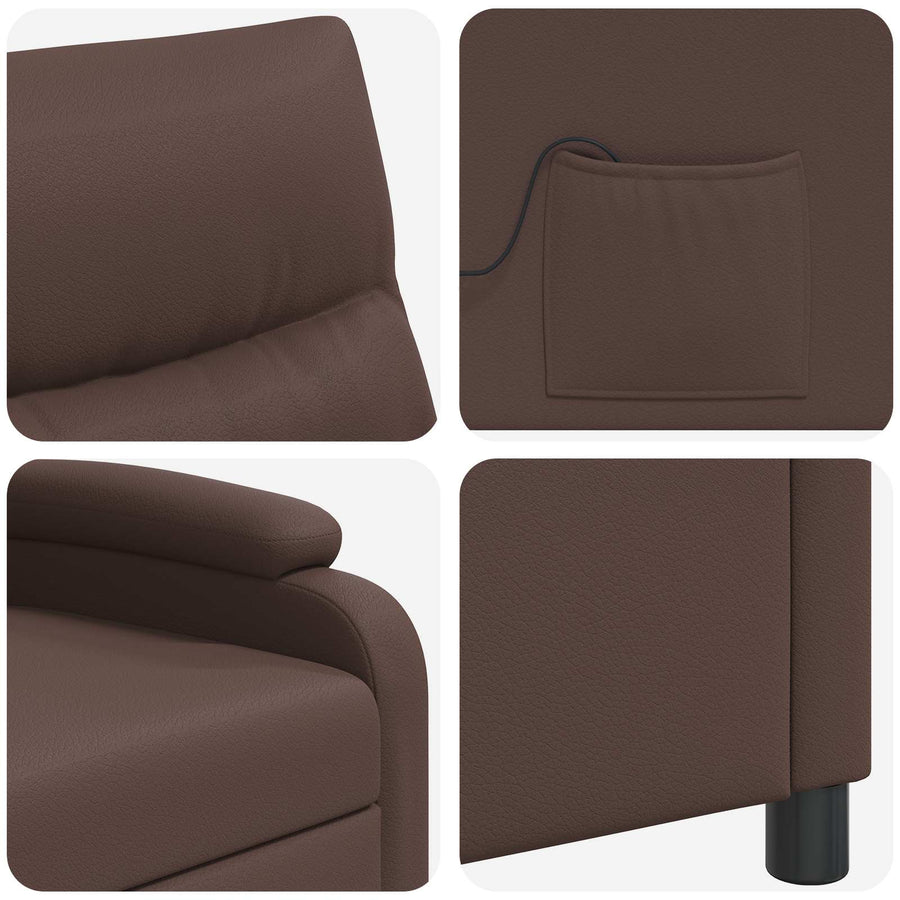 Massage Recliner Bruin Kunstleer