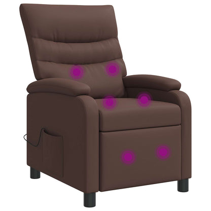 Massage Recliner Bruin Kunstleer