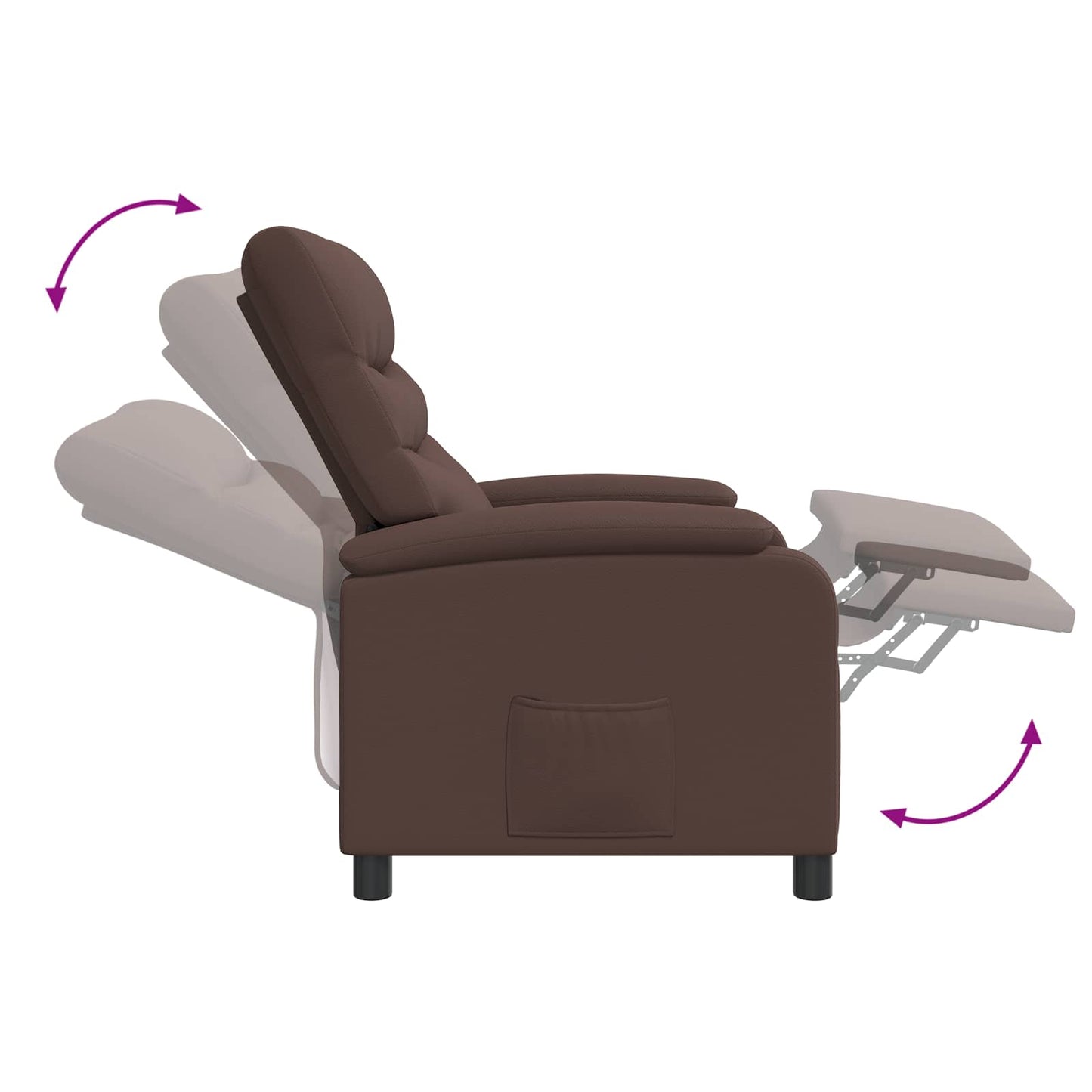 Massage Recliner Bruin Kunstleer