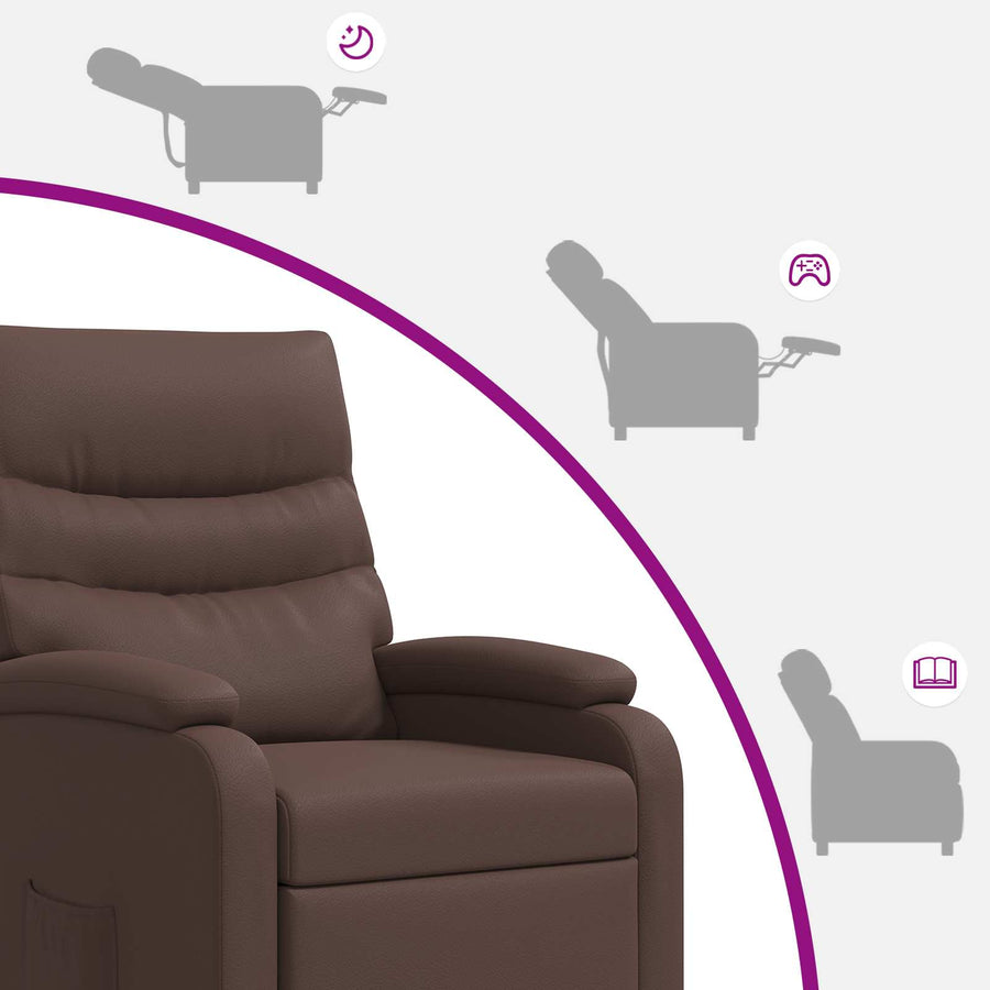 Massage Recliner Bruin Kunstleer