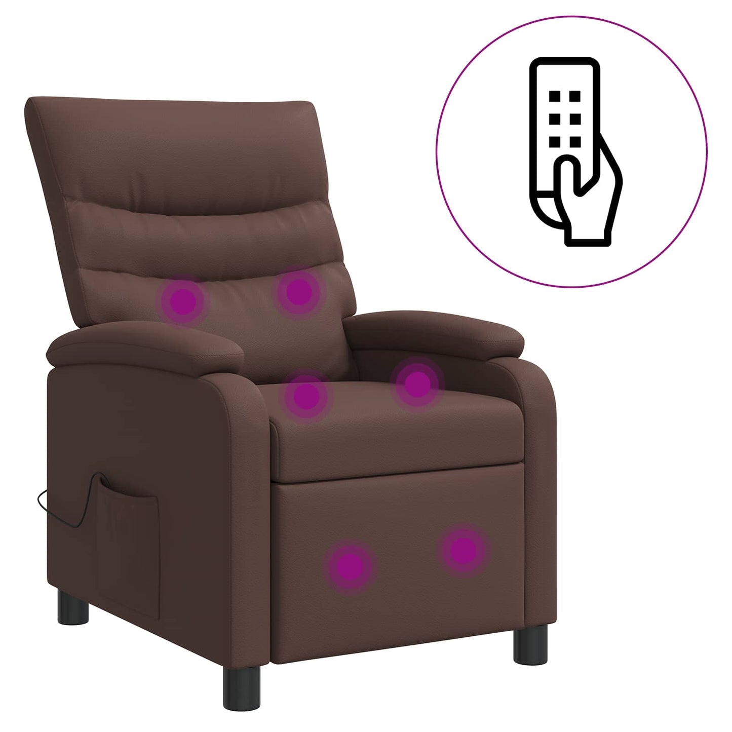Massage Recliner Bruin Kunstleer