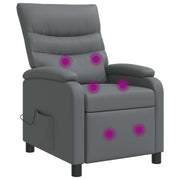 Massage fauteuil grijs kunstleer 66x95x100 cm