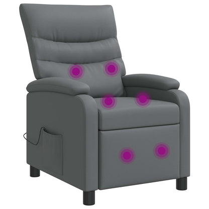 Massage Recliner Grijs Kunstleer