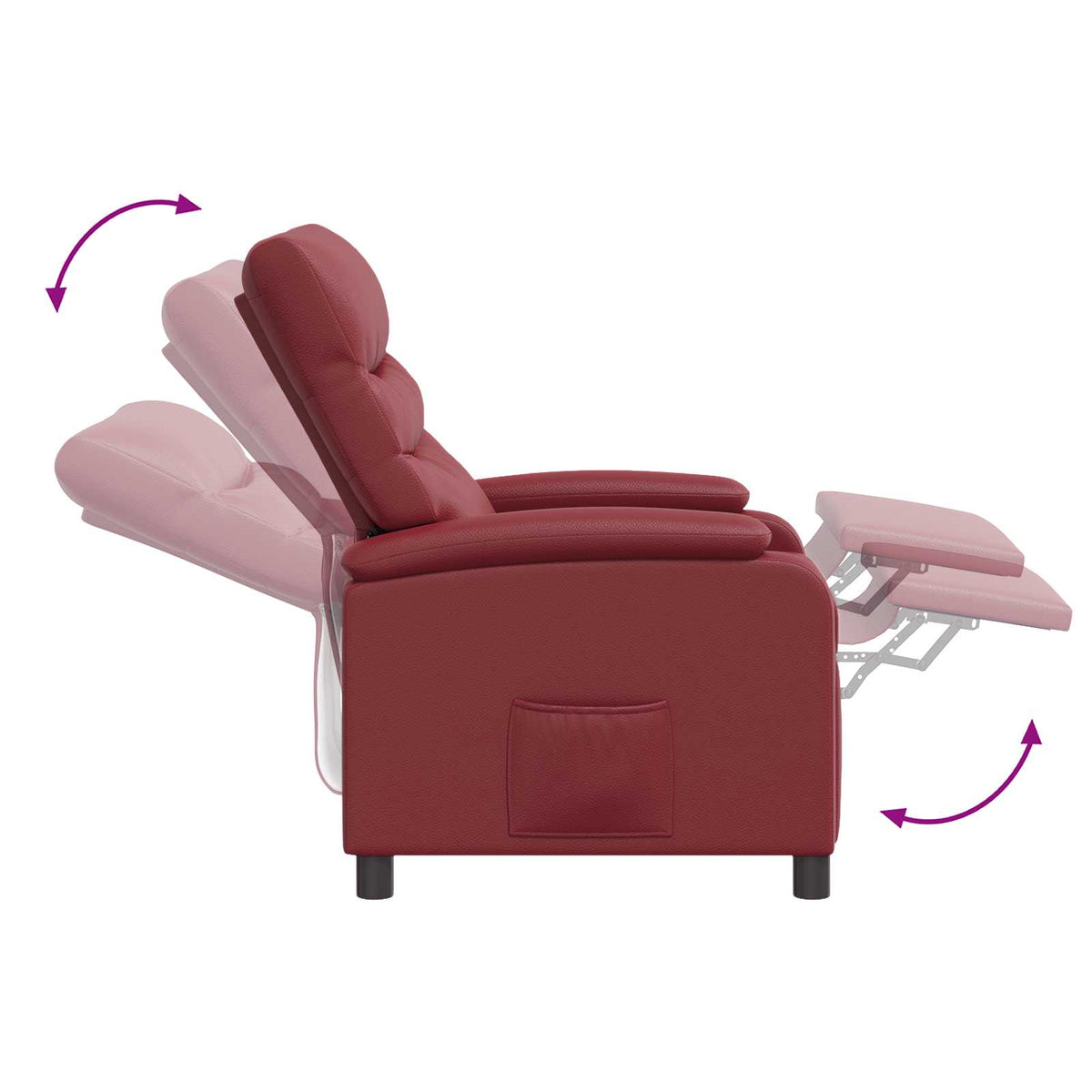 Massage Recliner Wijnrood Kunstleer