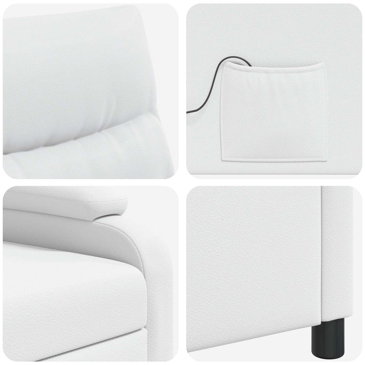 Massage Recliner Wit Kunstleer