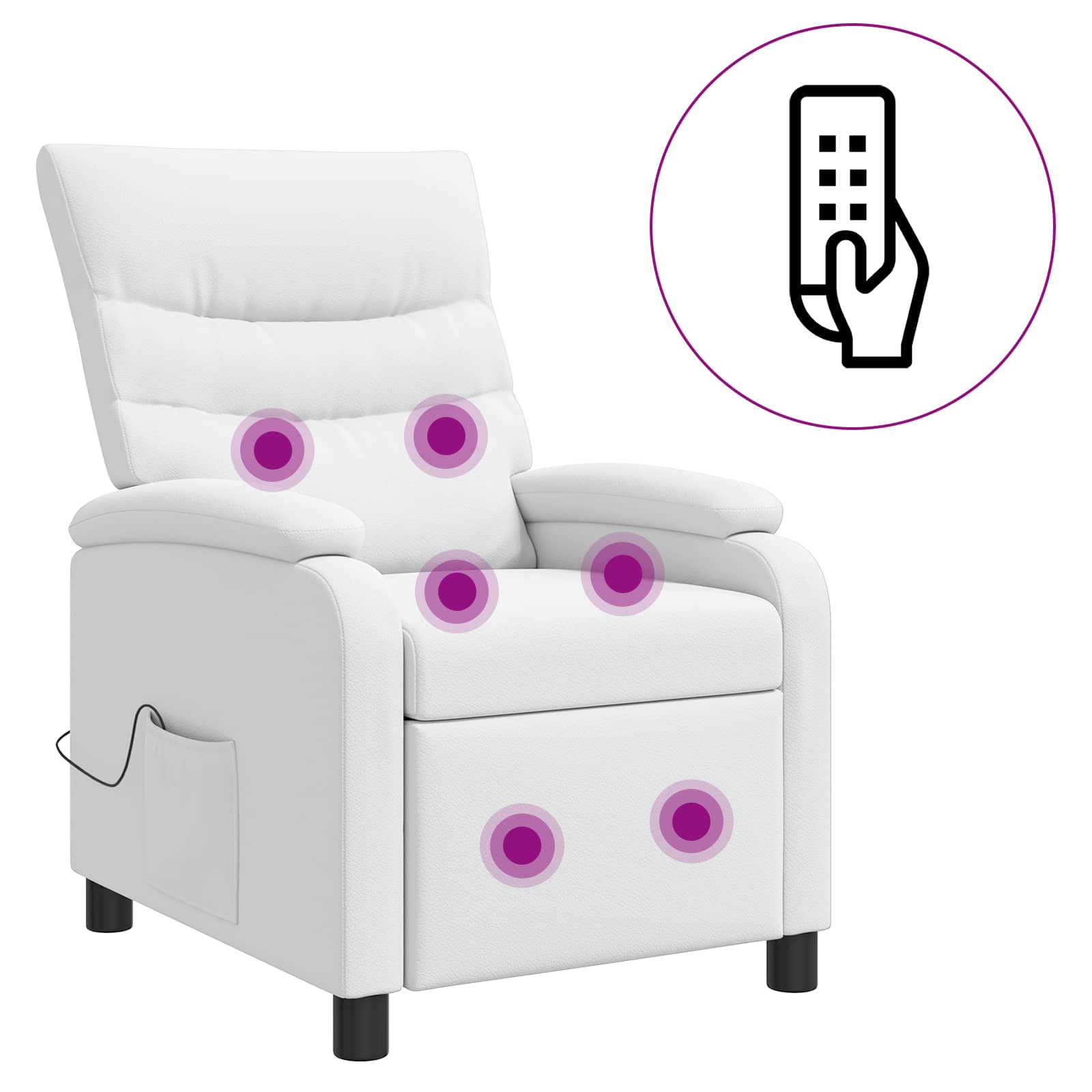 Massage Recliner Wit Kunstleer