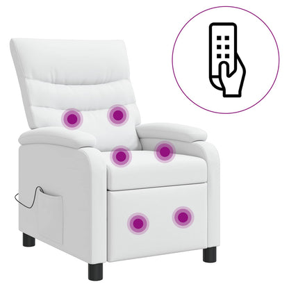 Massage Recliner Wit Kunstleer