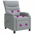 Massagefauteuil lichtgrijs polyester 66x95x100 cm