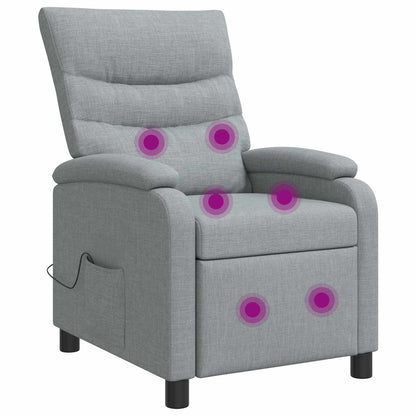 Massage Recliner Lichtgrijs Stof