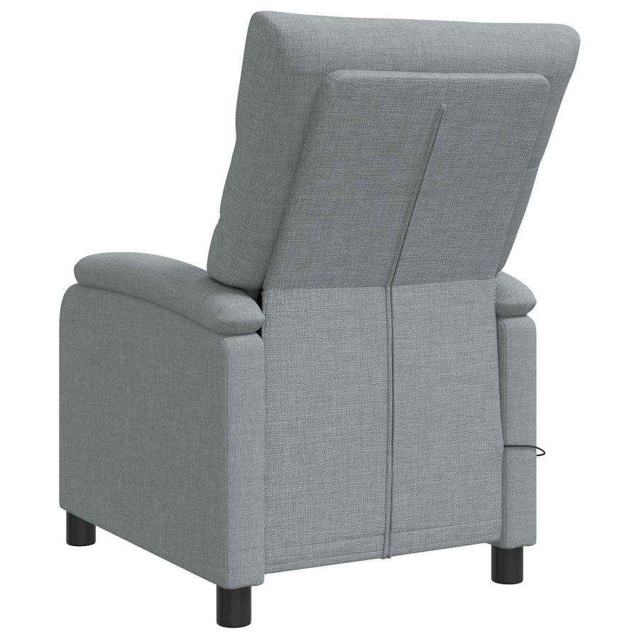 Massage Recliner Lichtgrijs Stof