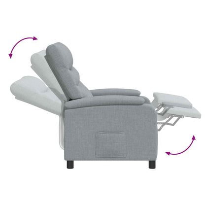 Massage Recliner Lichtgrijs Stof
