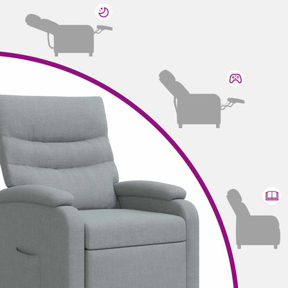 Massage Recliner Lichtgrijs Stof