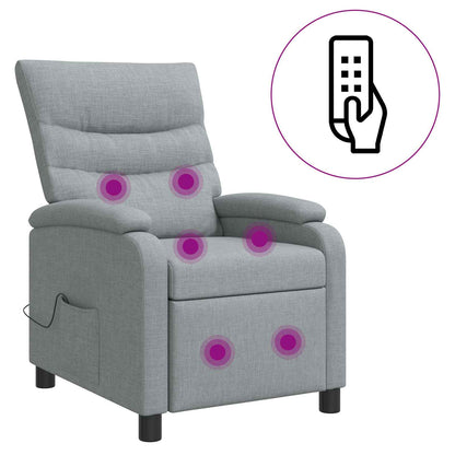 Massage Recliner Lichtgrijs Stof