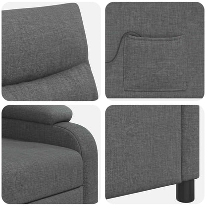 Massage Recliner Donkergrijs Stof