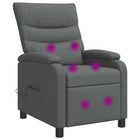 Massage relaxfauteuil donkergrijs stof