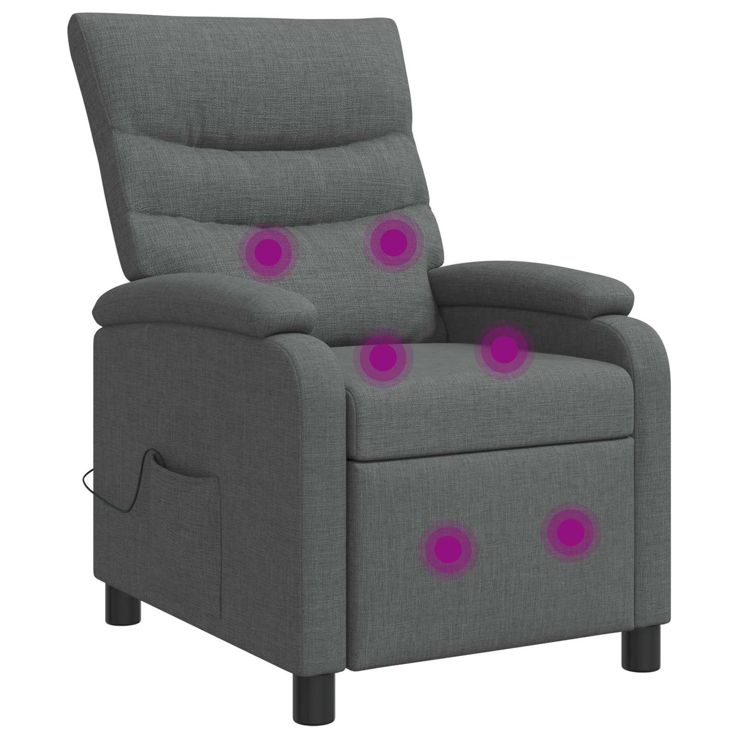 Massage Recliner Donkergrijs Stof