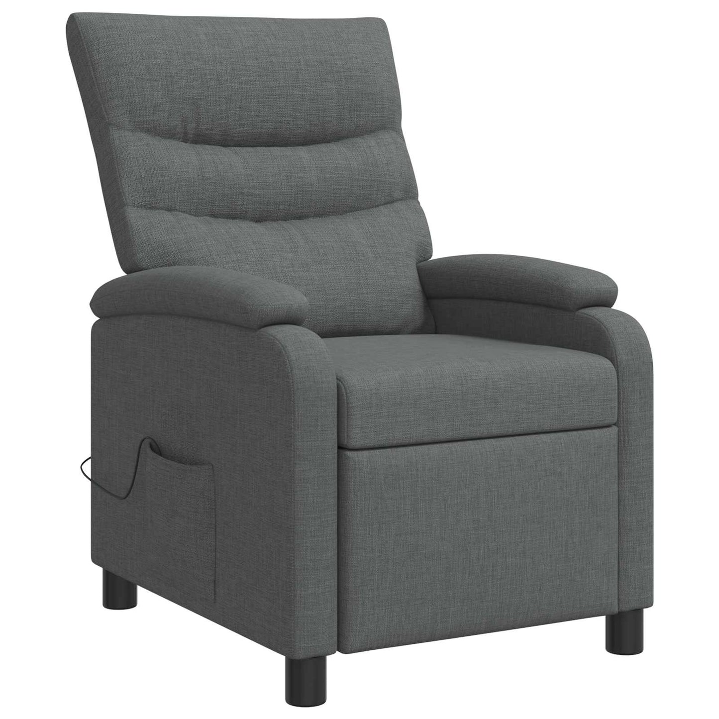 Massage Recliner Donkergrijs Stof