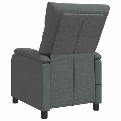 Massage Recliner Donkergrijs Stof
