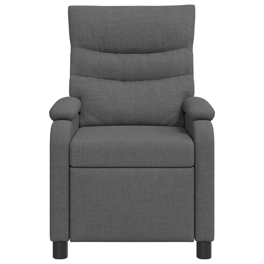 Massage Recliner Donkergrijs Stof