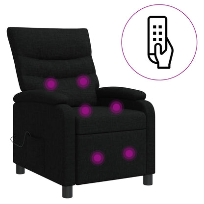 Massage Recliner Zwart Stof