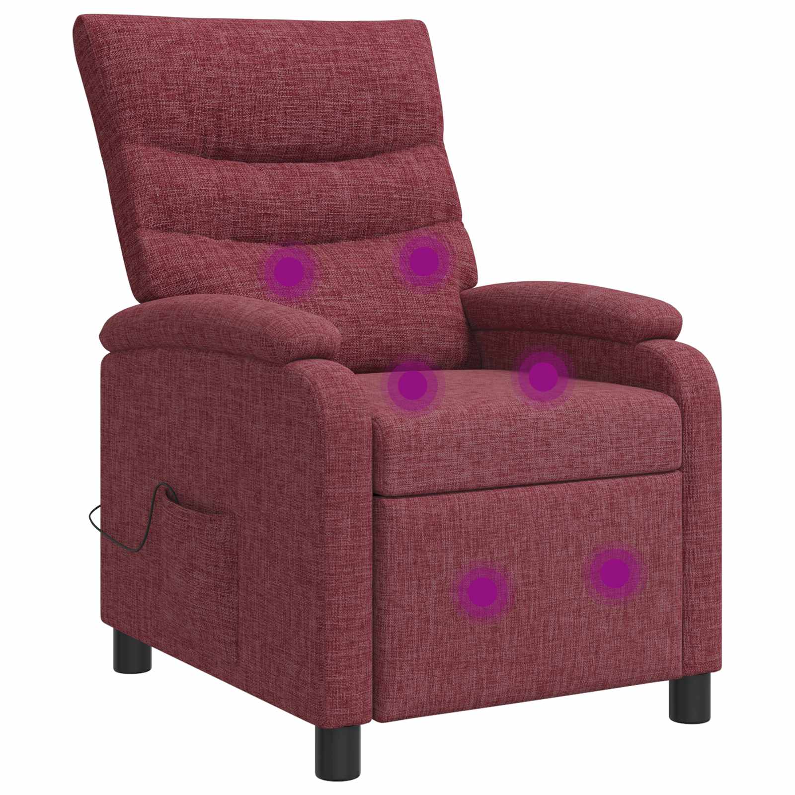 Massage Recliner Wijnrood Stof