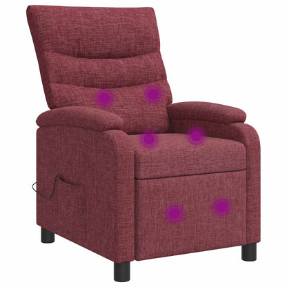Massage Recliner Wijnrood Stof