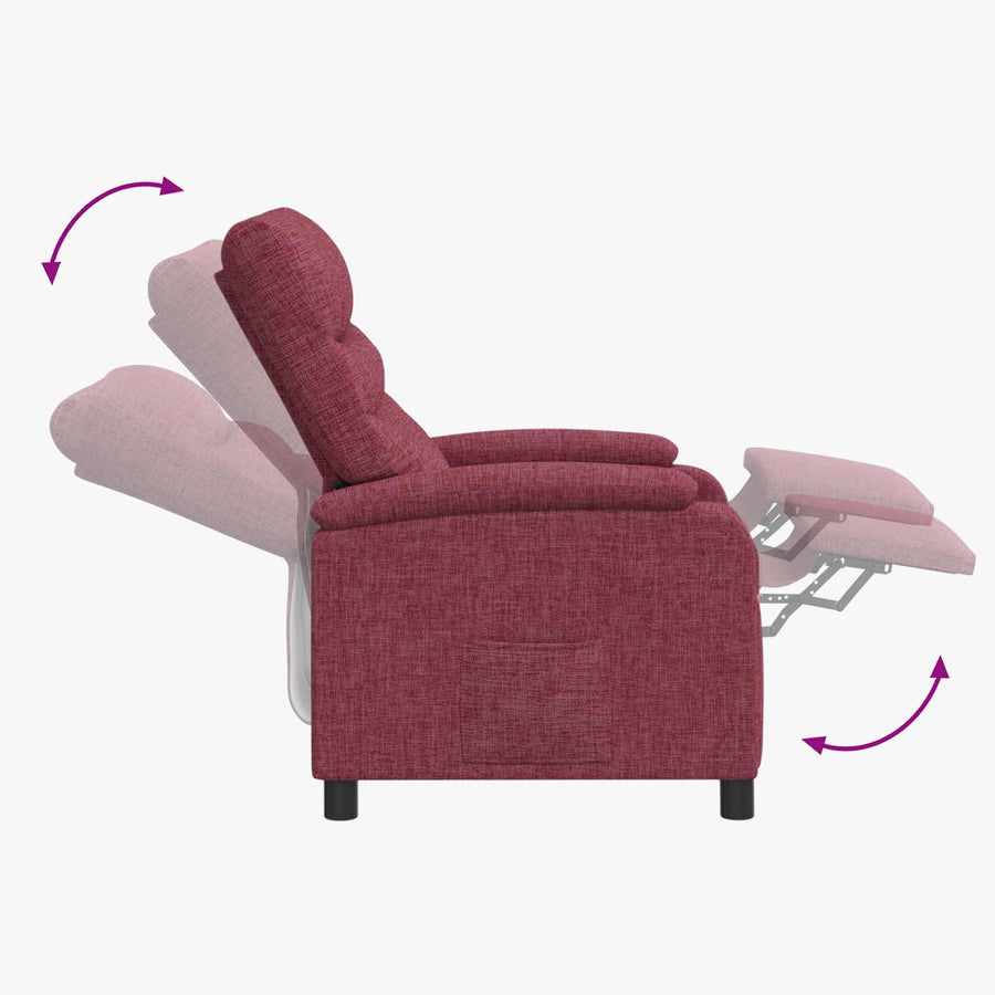 Massage Recliner Wijnrood Stof