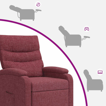 Massage Recliner Wijnrood Stof