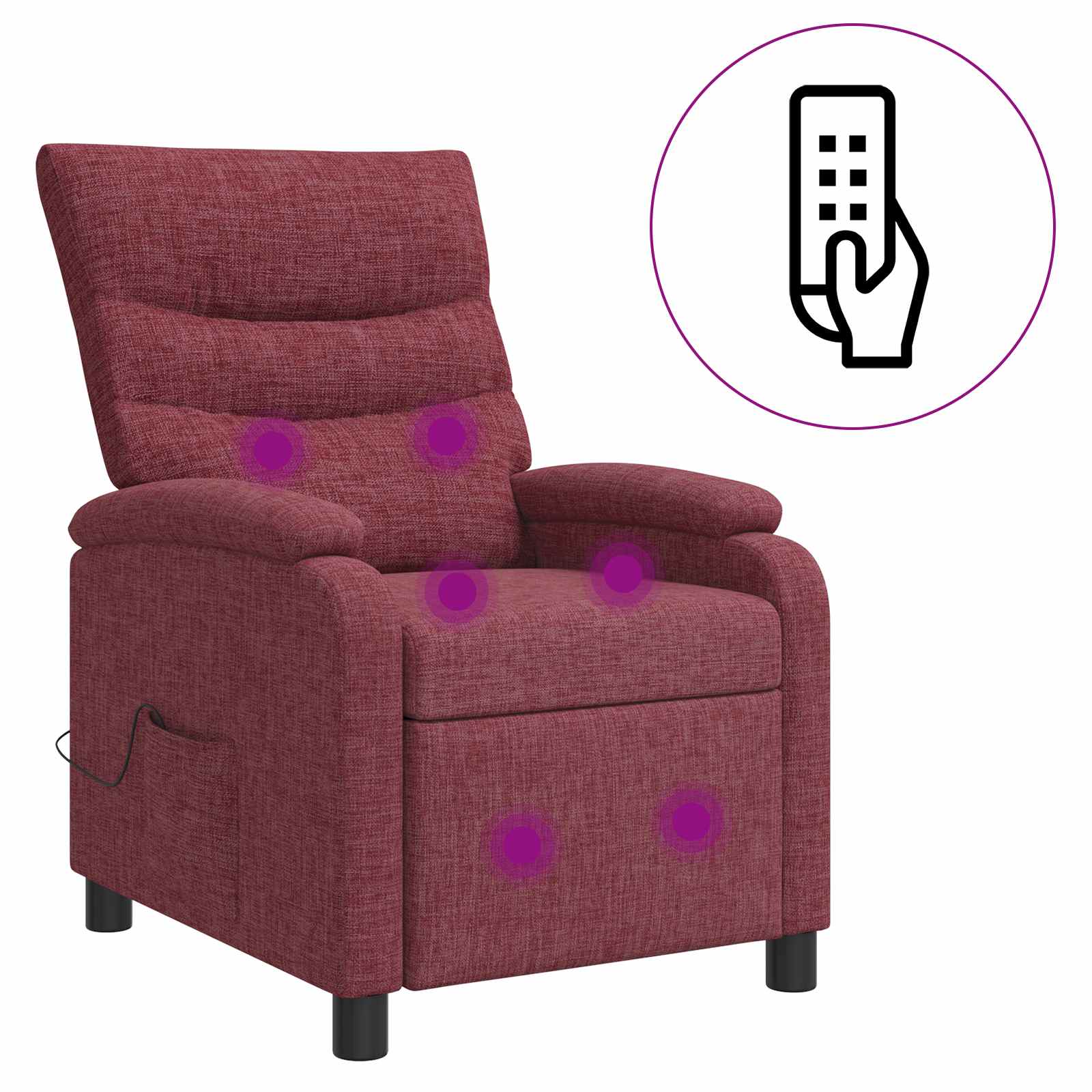 Massage Recliner Wijnrood Stof
