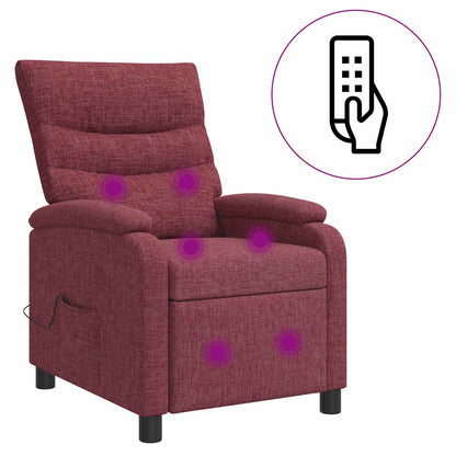 Massage Recliner Wijnrood Stof