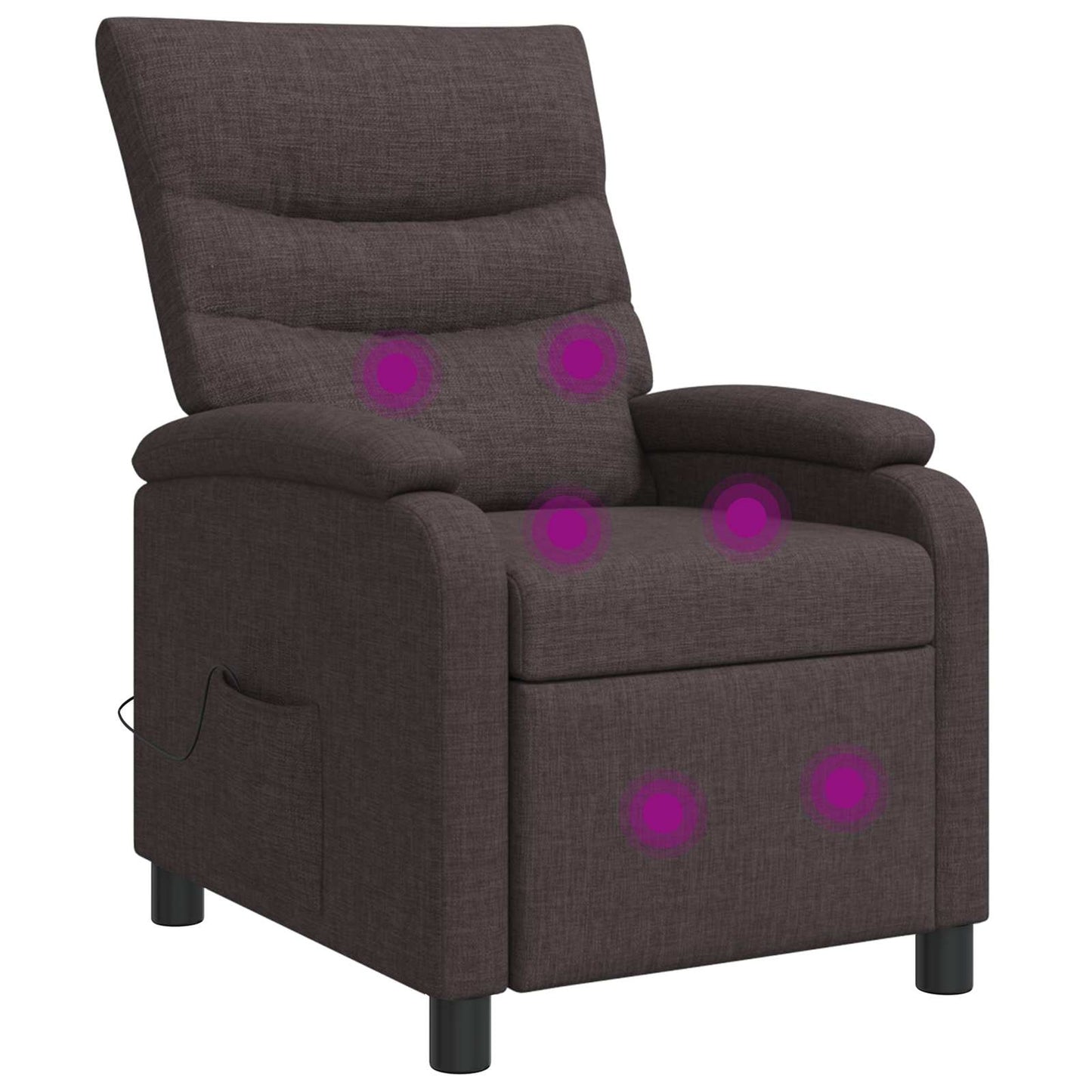 Massage Recliner Donkerbruin Stof