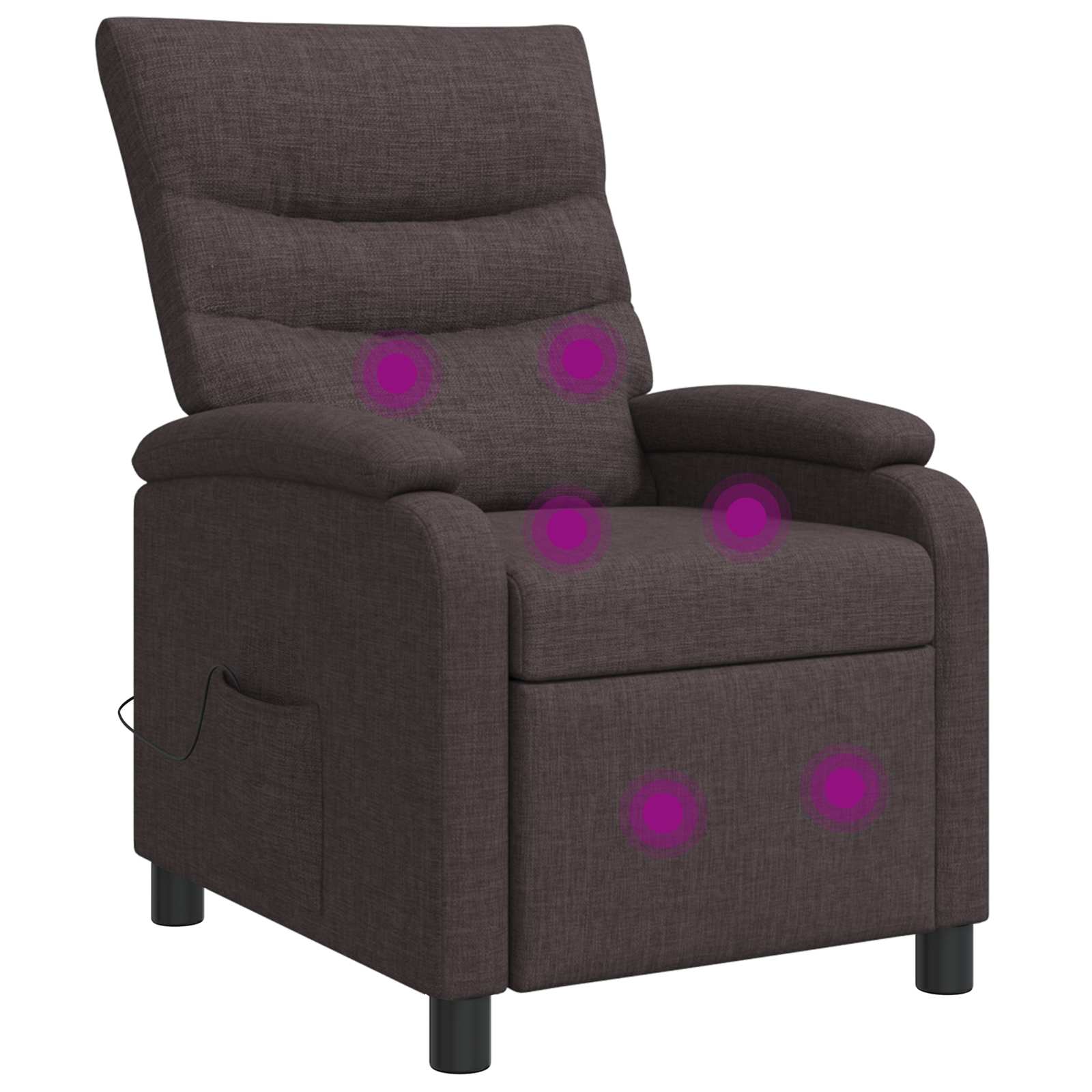 Massage Recliner Donkerbruin Stof