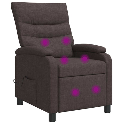 Massage Recliner Donkerbruin Stof