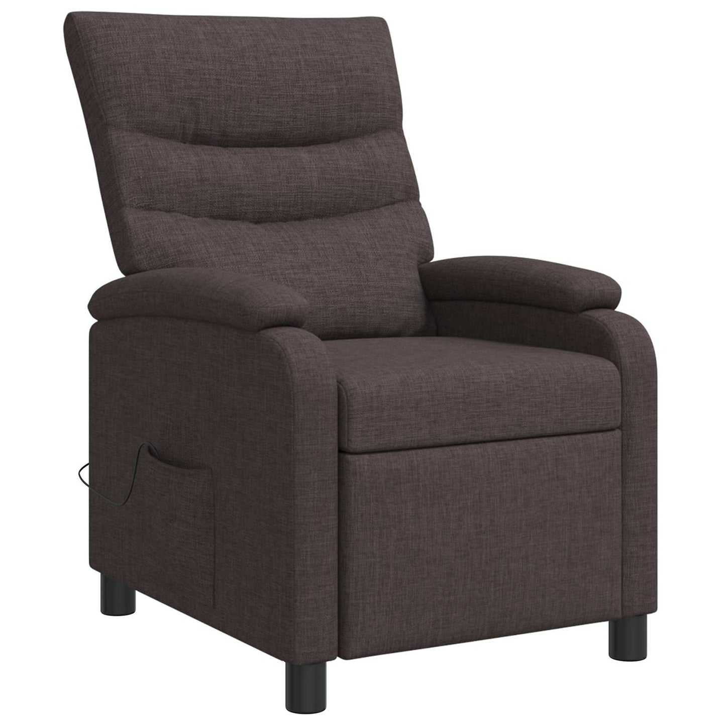Massage Recliner Donkerbruin Stof