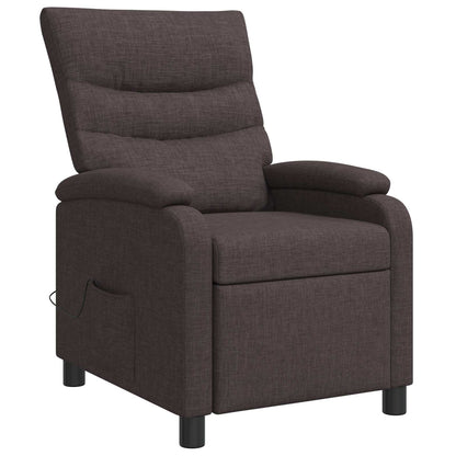 Massage Recliner Donkerbruin Stof