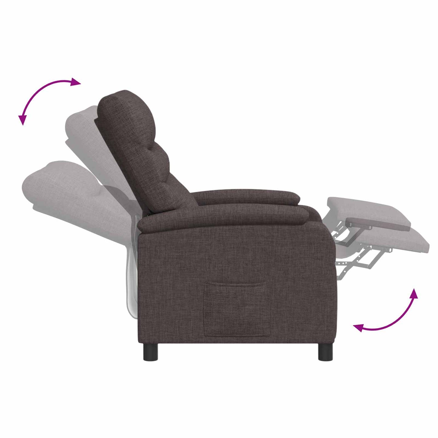 Massage Recliner Donkerbruin Stof