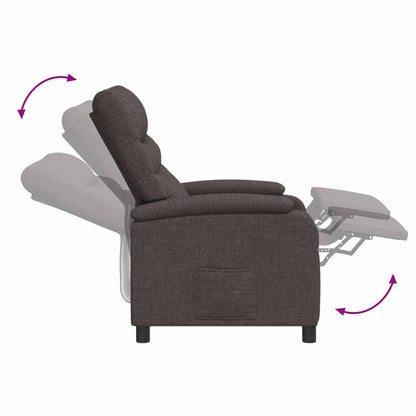 Massage Recliner Donkerbruin Stof