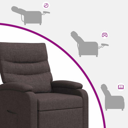 Massage Recliner Donkerbruin Stof