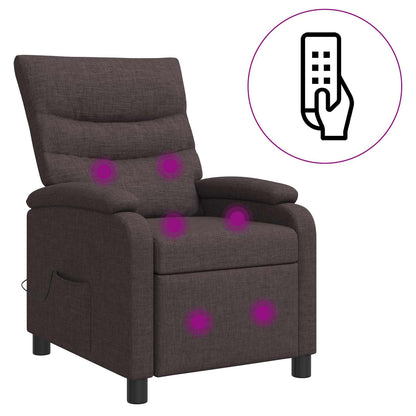 Massage Recliner Donkerbruin Stof